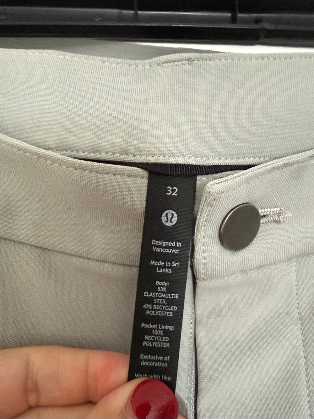 lululemon athletica Men's AbC 5 Pocket Pant Warpstreme 32x30 in Silver Drop - Picture 2 of 6